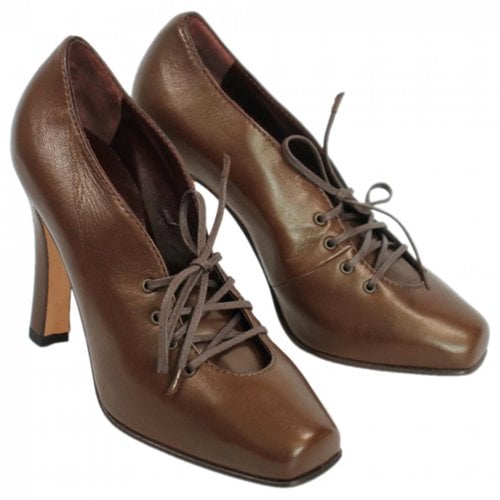 Pre-owned Manolo Blahnik Leather Boots In Brown