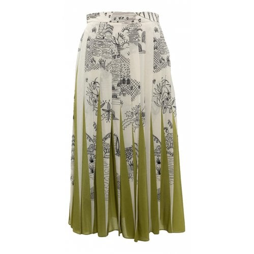 Pre-owned Valentino Silk Mid-length Skirt In Green