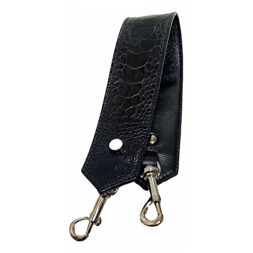 Pre-owned Jimmy Choo Leather Bag Charm In Black