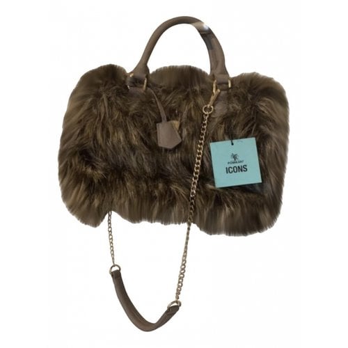 Pre-owned Pomikaki Faux Fur Handbag In Brown