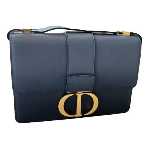 Pre-owned Dior 30 Montaigne Leather Crossbody Bag In Blue