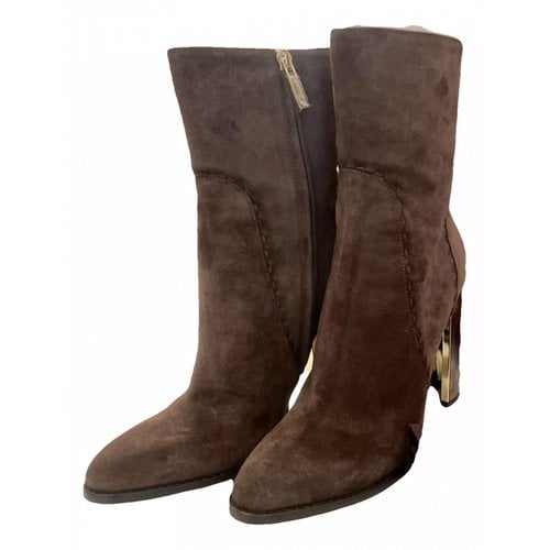 Pre-owned Trussardi Boots In Beige