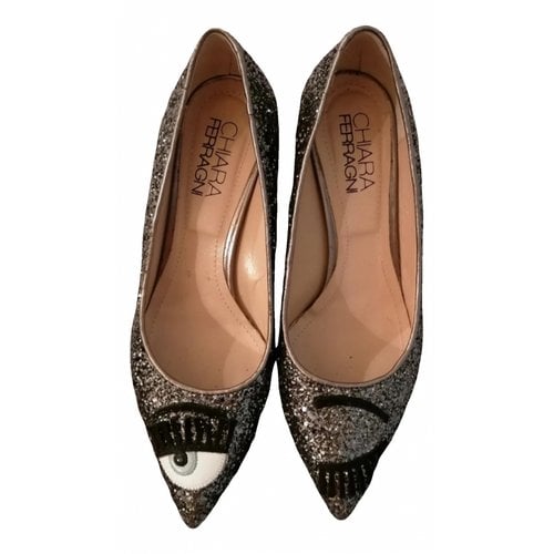 Pre-owned Chiara Ferragni Leather Heels In Silver