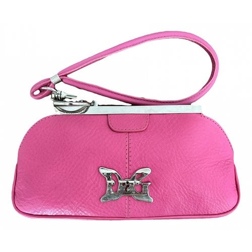 Pre-owned Dolce & Gabbana Leather Clutch Bag In Pink