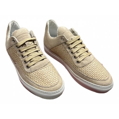Pre-owned Ama Brand Cloth Lace Ups In Beige
