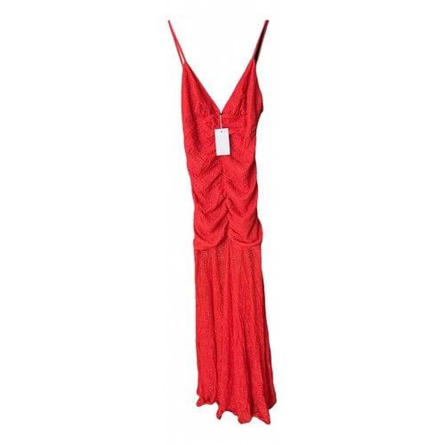Pre-owned Lovers & Friends Lace Maxi Dress In Red