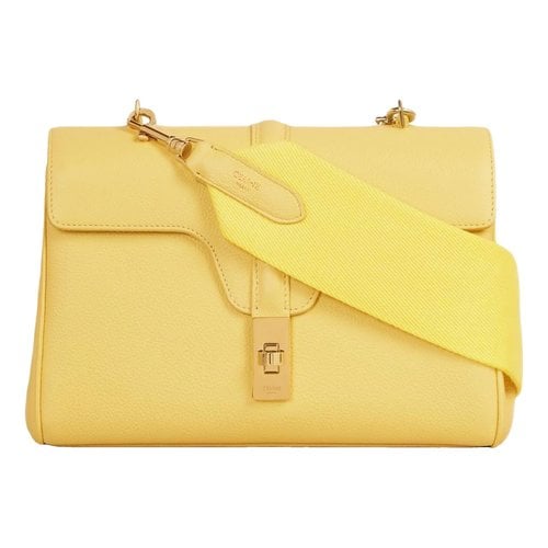 Pre-owned Celine Sac 16 Leather Handbag In Yellow