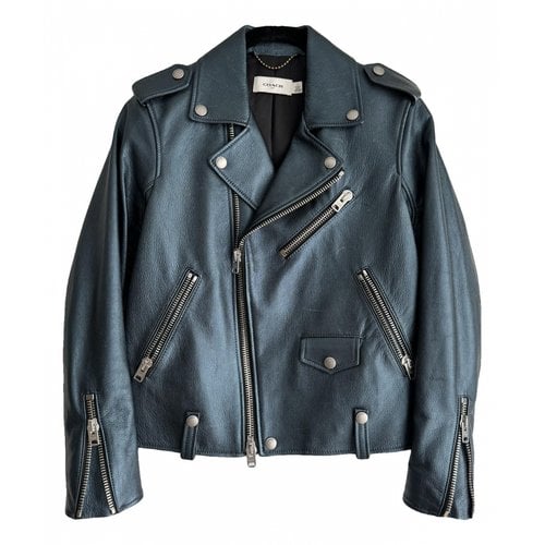 Pre-owned Coach Leather Jacket In Metallic