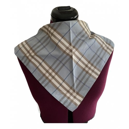 Pre-owned Burberry Silk Handkerchief In Blue