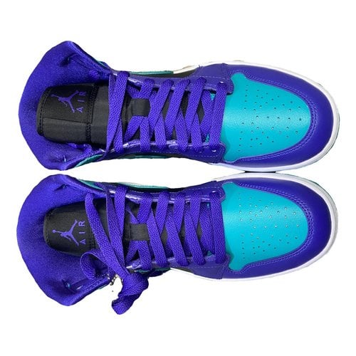 Pre-owned Jordan 1 Leather Trainers In Purple