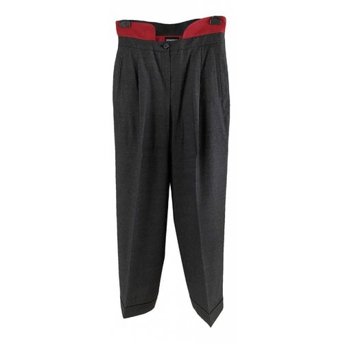 Pre-owned Emporio Armani Wool Trousers In Anthracite