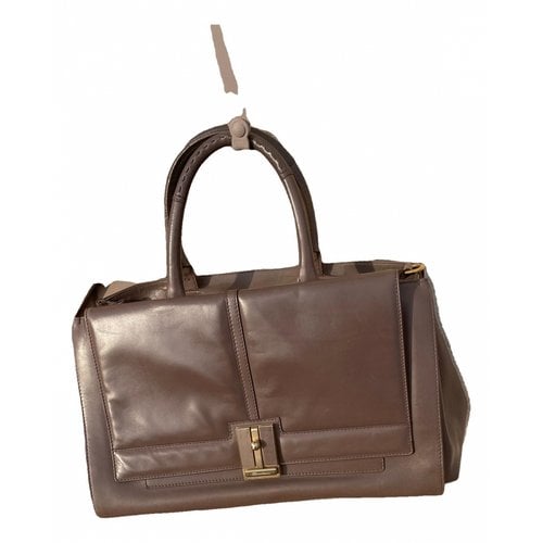 Pre-owned Santoni Leather Handbag In Grey