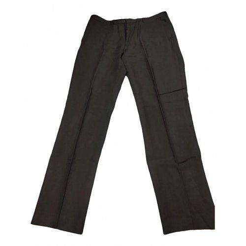 Pre-owned Etro Linen Trousers In Anthracite