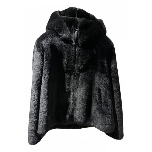 Pre-owned Dondup Faux Fur Jacket In Black