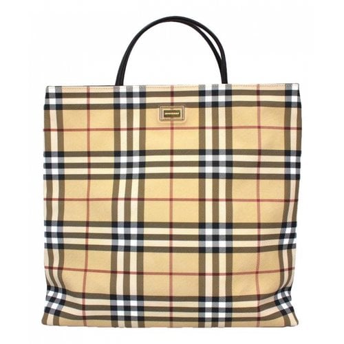 Pre-owned Burberry Leather Tote In Multicolour
