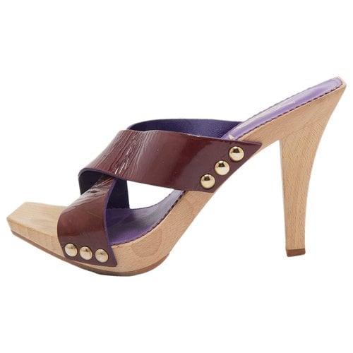 Pre-owned Saint Laurent Patent Leather Sandal In Purple