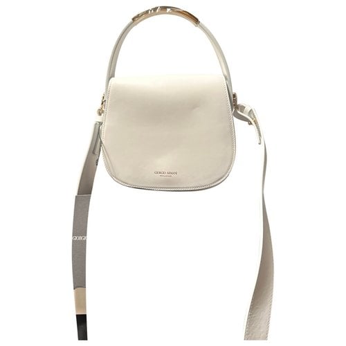 Pre-owned Giorgio Armani Leather Handbag In White