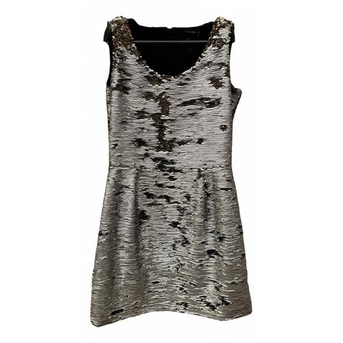 Pre-owned Fendi Glitter Mid-length Dress In Silver