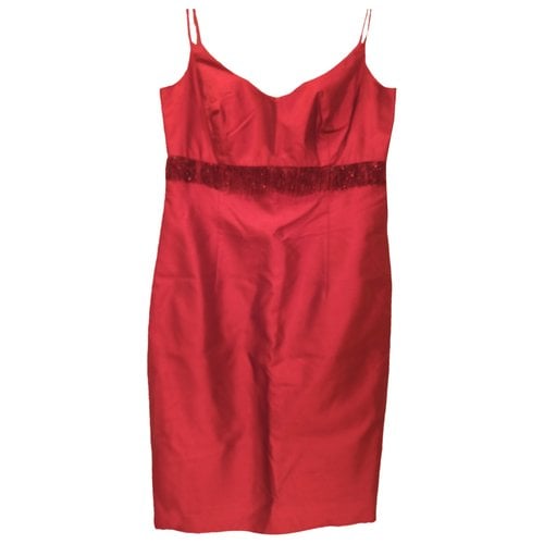 Pre-owned Escada Silk Mid-length Dress In Red