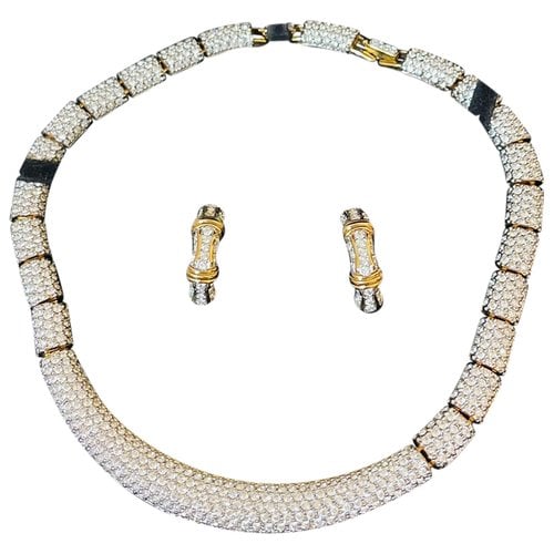 Pre-owned Swarovski Necklace In Gold