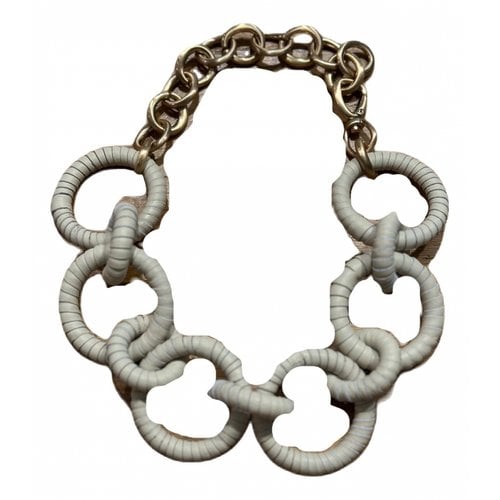Pre-owned Cult Gaia Leather Necklace In Beige