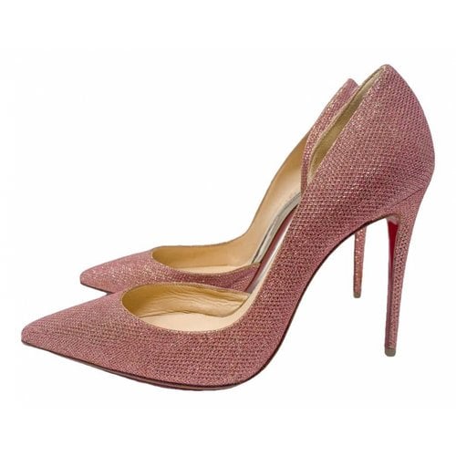 Pre-owned Christian Louboutin Iriza Leather Heels In Pink