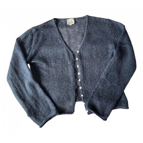 Pre-owned Rue Blanche Wool Cardigan In Navy