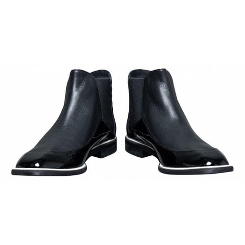 Pre-owned Nicholas Patent Leather Boots In Black