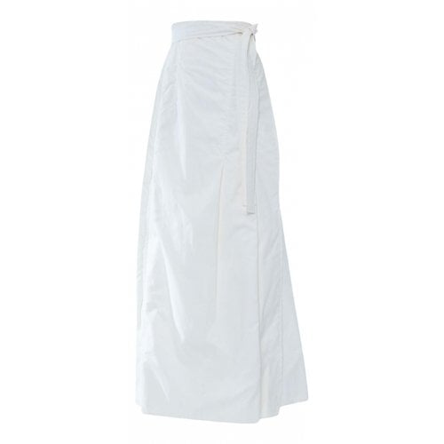 Pre-owned Celine Maxi Skirt In White