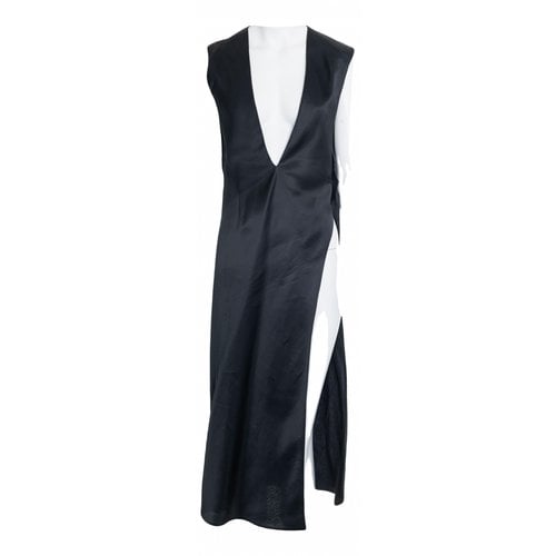 Pre-owned Aganovich Silk Mid-length Dress In Black