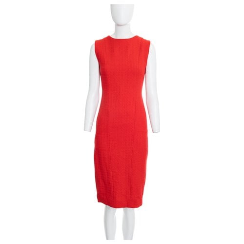 Pre-owned Karl Lagerfeld Wool Mid-length Dress In Red
