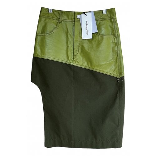 Pre-owned Andersson Bell Leather Mid-length Skirt In Green