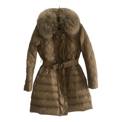 Pre-owned Moncler Silk Puffer In Gold
