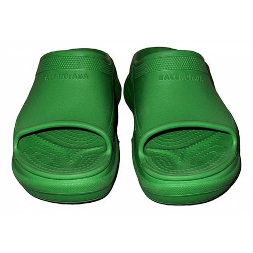 Pre-owned Balenciaga Mules In Green