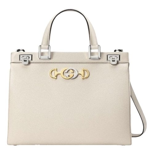 Pre-owned Gucci Zumi Leather Handbag In White