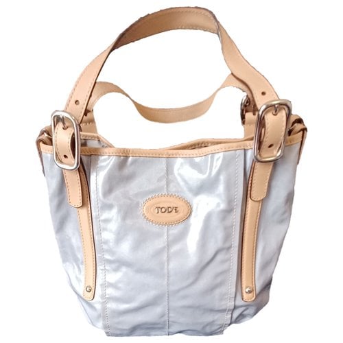 Pre-owned Tod's Shopping Media Cloth Handbag In Blue