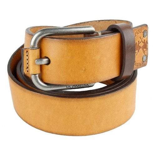 Pre-owned La Martina Leather Belt In Yellow