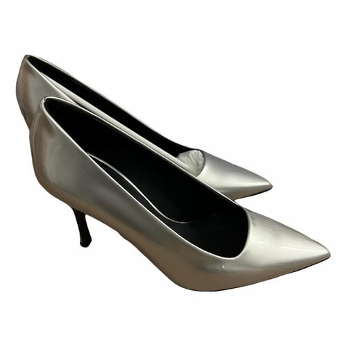 Pre-owned Furla Patent Leather Heels In Silver