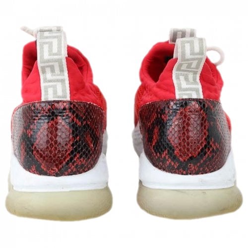 Pre-owned Versace Cloth Low Trainers In Red