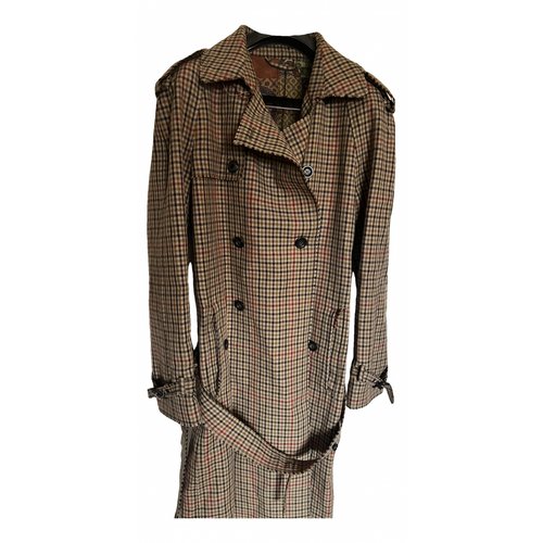 Pre-owned Etro Wool Trenchcoat In Brown
