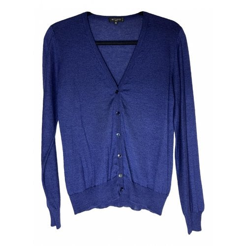 Pre-owned Etro Cashmere Cardigan In Navy