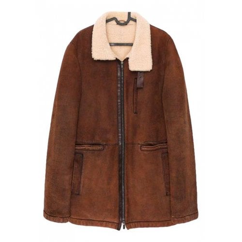 Pre-owned Jil Sander Leather Coat In Brown