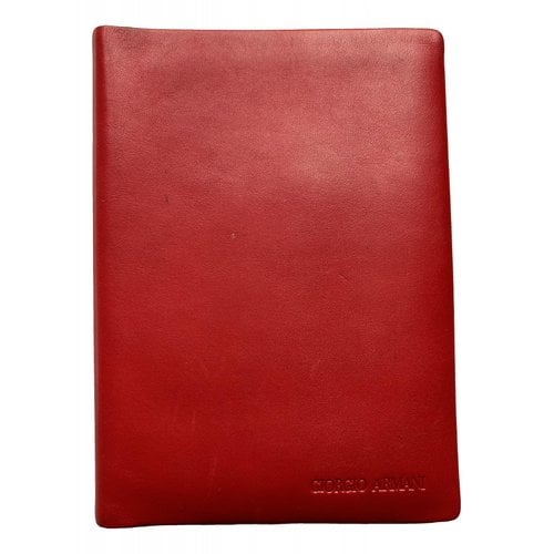 Pre-owned Giorgio Armani Leather Purse In Red