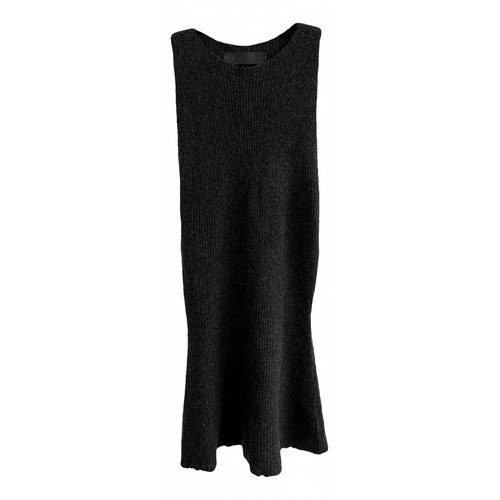 Pre-owned The Elder Statesman Cashmere Mid-length Dress In Grey