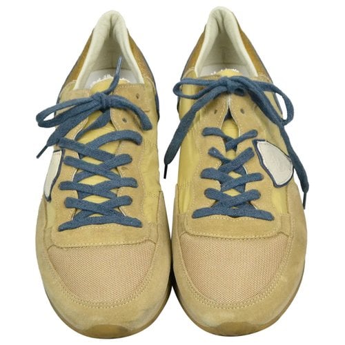 Pre-owned Philippe Model Leather Low Trainers In Beige