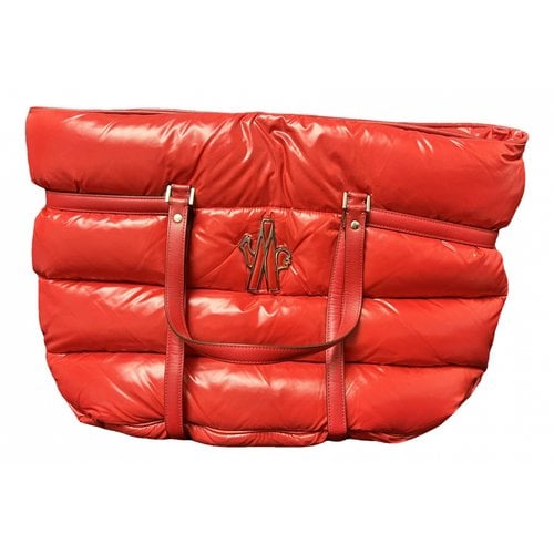 Pre-owned Moncler Leather Handbag In Red
