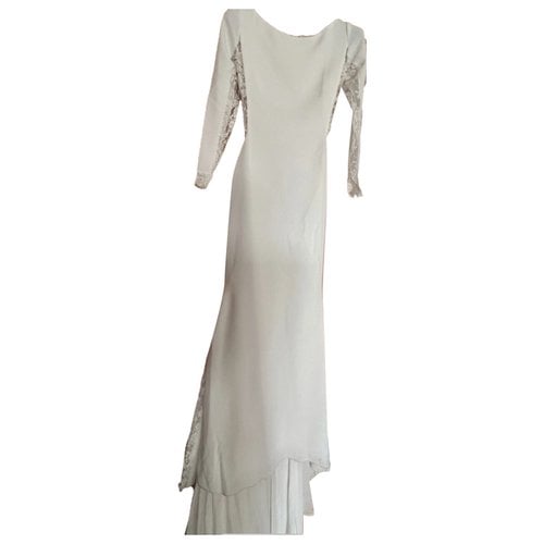 Pre-owned Pronovias Lace Dress In Beige