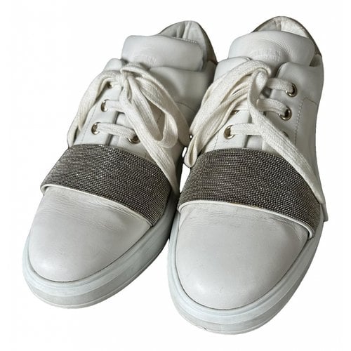 Pre-owned Steffen Schraut Leather Trainers In White