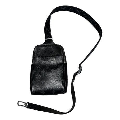 Pre-owned Louis Vuitton Outdoor Leather Bag In Black