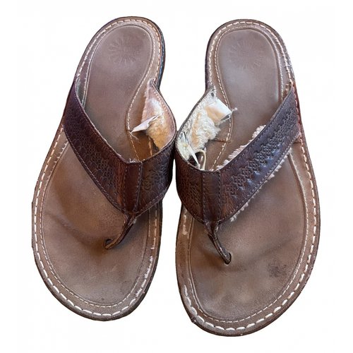 Pre-owned Ugg Leather Sandals In Brown